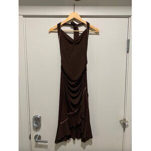 Adorable Halter Dress - Brown and Baby Pink (Small)